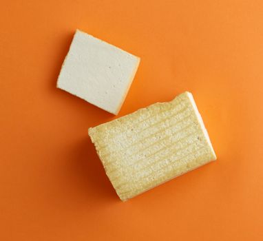 1 soft tofu block (silken type) with firm also works but texture is different