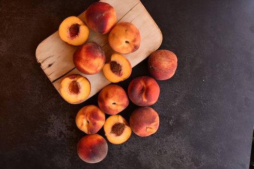 2 sloppy peaches cut into halves